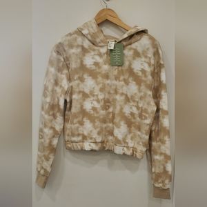 H&M basic brown tie dye hoodie with elastic wasteband juniors size 14